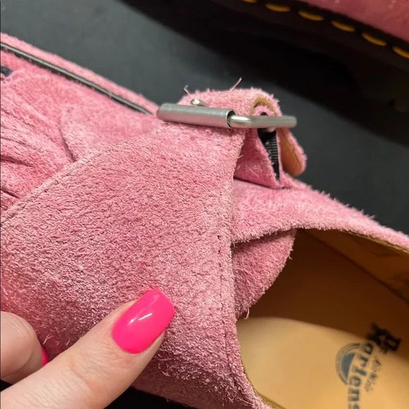 Dr. Doc Martens Ramsey Suede Kiltie Buckle Creepers Pink Fringe Loafers - Picture 6 of 10